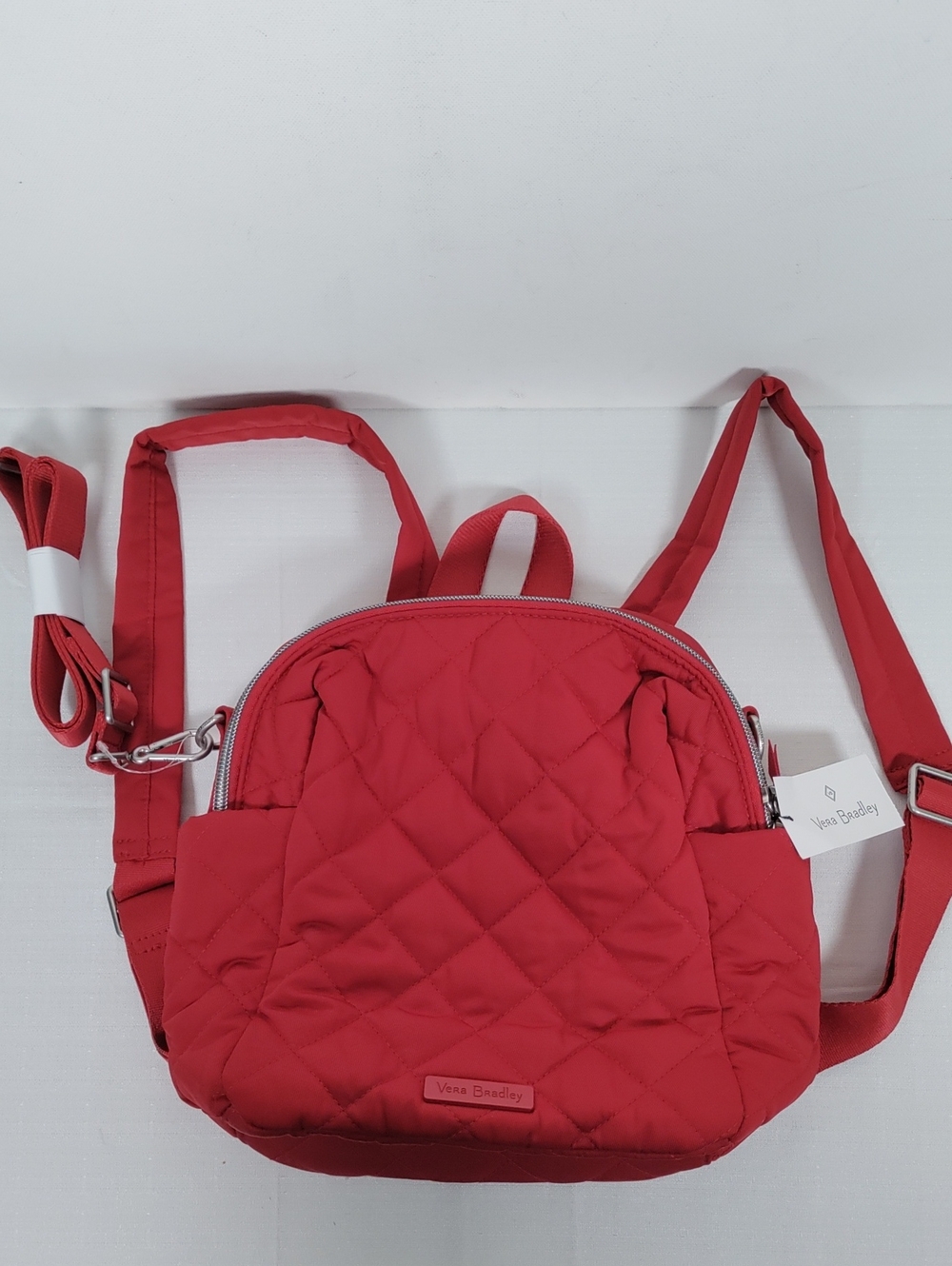 J400 Vera Bradley Convertible Small Backpack Cardinal Red NWT